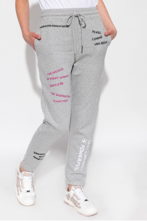 Vero Moda Petite ribbed leggings in khaki Embroidered sweatpants