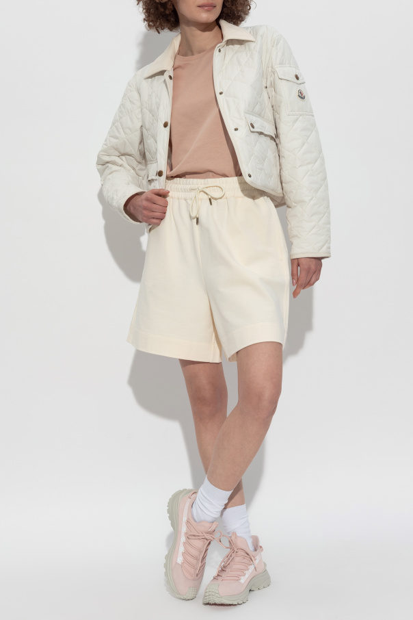 Moncler Cotton shorts with logo patch
