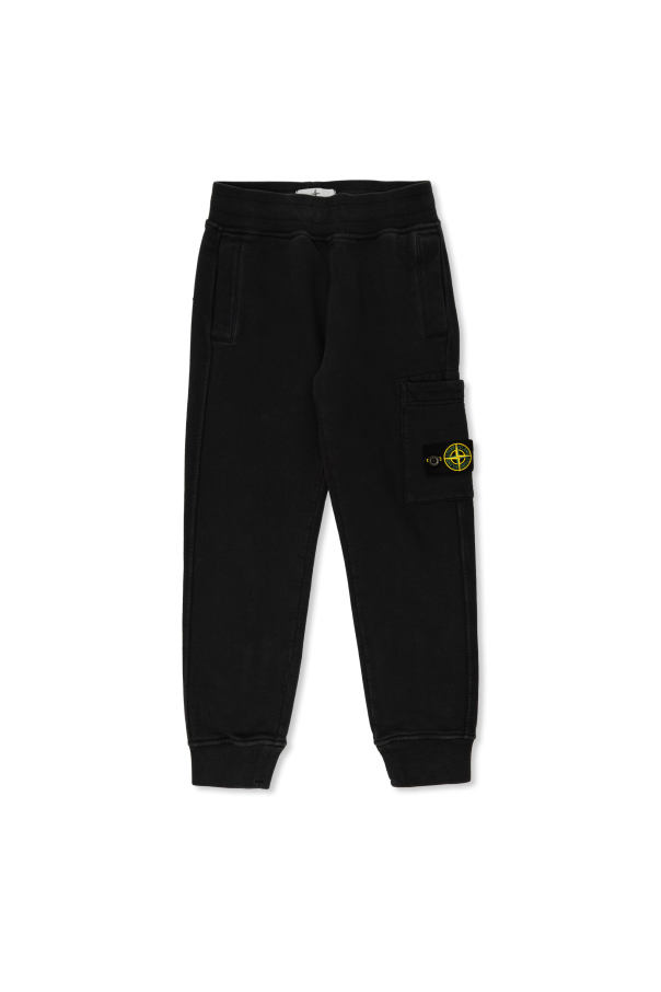 Sweatpants with logo patch od Stone Island Junior