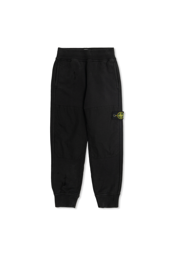 Sweatpants with logo patch od Stone Island Junior