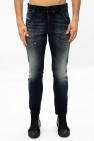 Diesel NAVY BLUE ‘Krooley Jogg’ jeans with raw edge