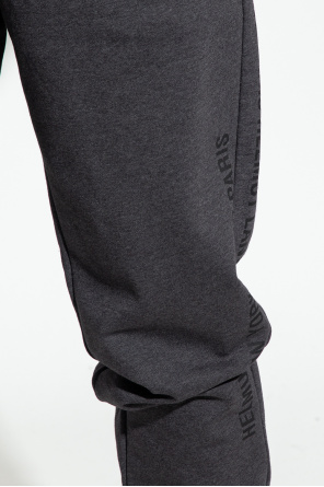 Helmut Lang logo waist track shorts