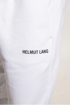 Helmut Lang embroidered logo striped swim shorts
