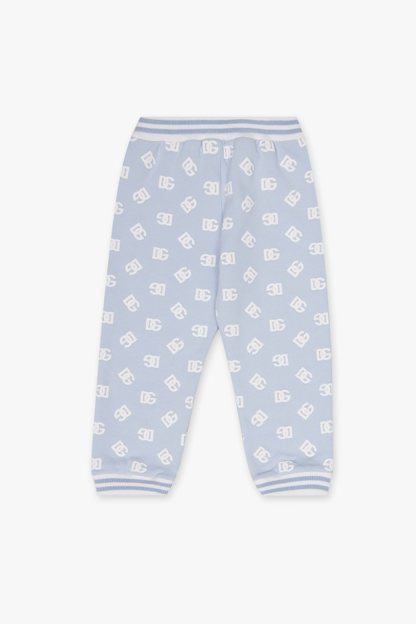 Dolce & Gabbana Kids padded logo-patch shirt coat Sweatpants with logo pattern