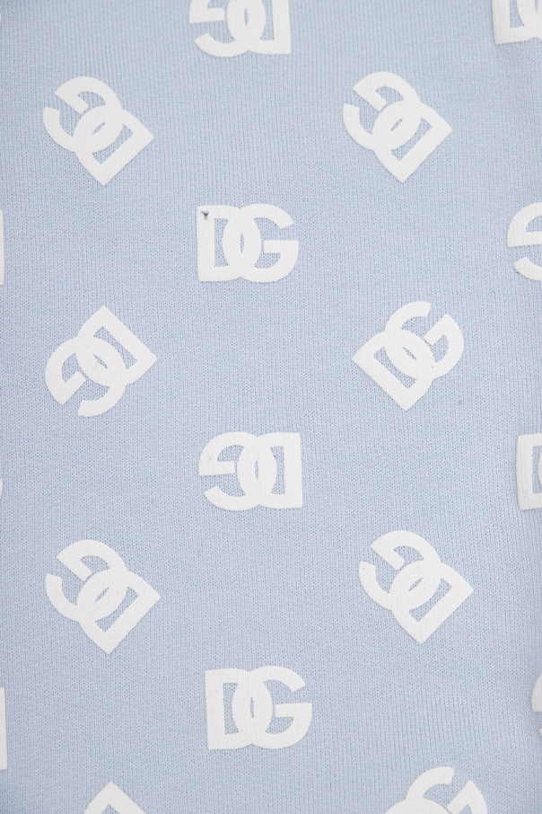 Dolce & Gabbana Kids padded logo-patch shirt coat Sweatpants with logo pattern
