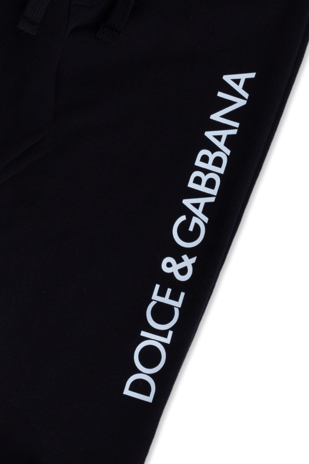 Dolce & Gabbana Kids logo-patch stretch-cotton cap Logo-printed sweatpants