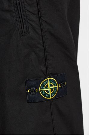 Stone Island Trousers with logo patch