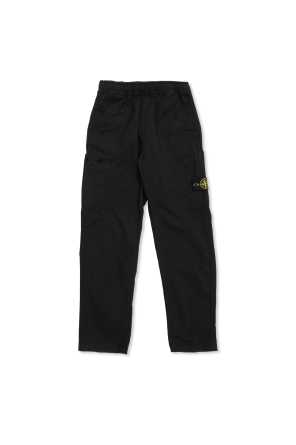 Trousers with logo patch