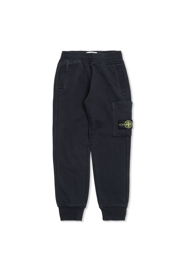 Sweatpants with logo patch od Stone Island Junior