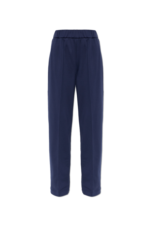 Trousers with stitched seams on the legs od Moncler