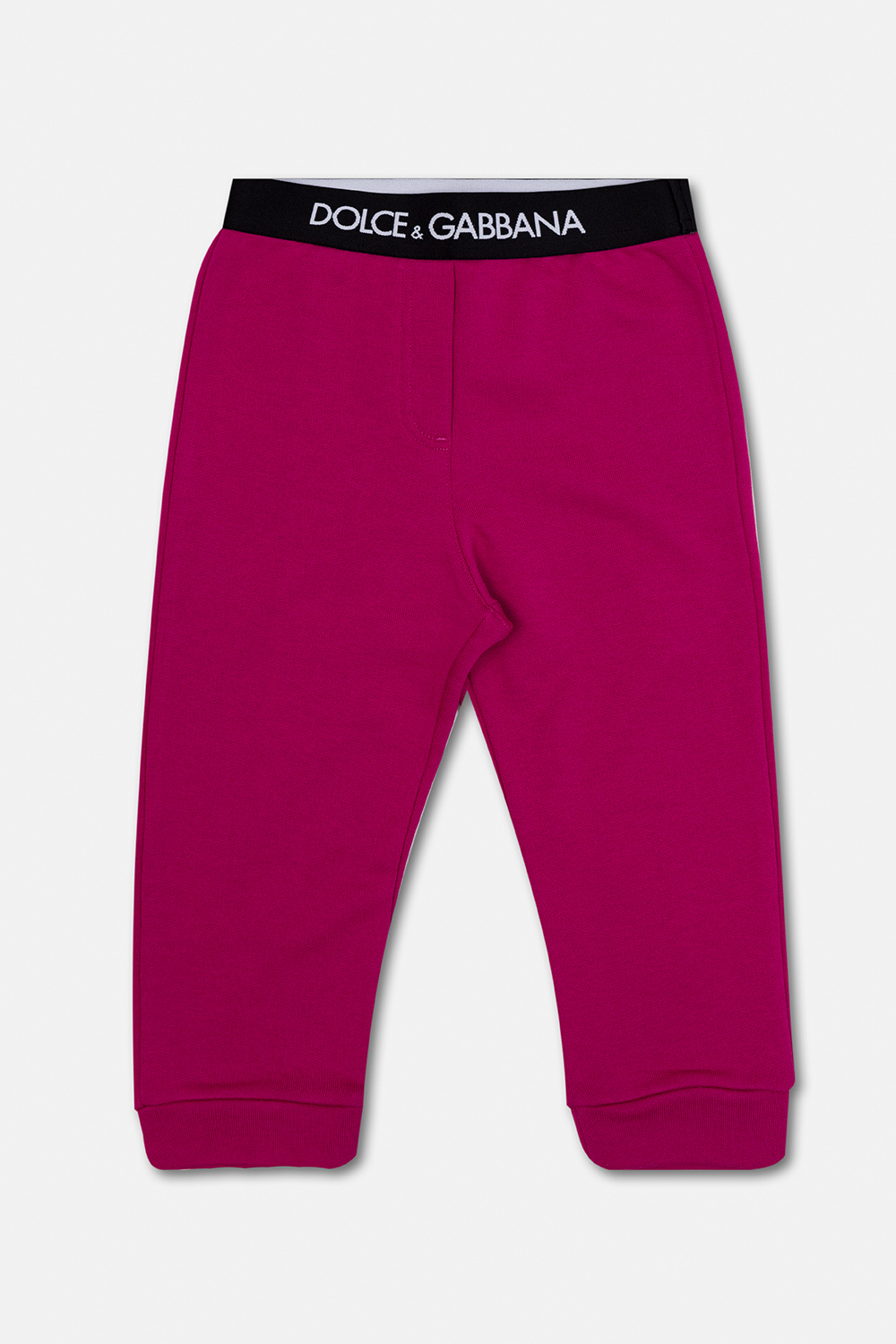 Dolce & Gabbana Kids Cotton trousers Bianco with logo