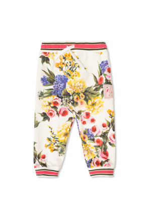 Jogging pants with floral motif