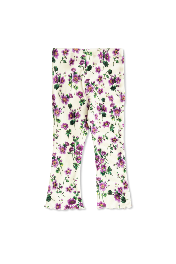 Dolce & Gabbana Kids Ribbed trousers with floral motif