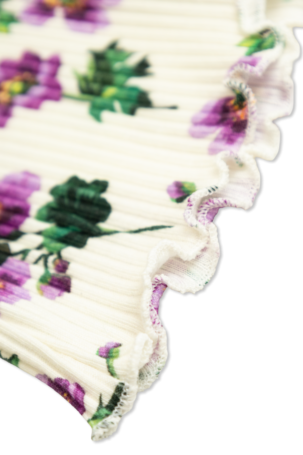 Dolce & Gabbana Kids Ribbed trousers with floral motif