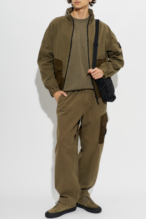 Stone Island Calças de materiais combinados
