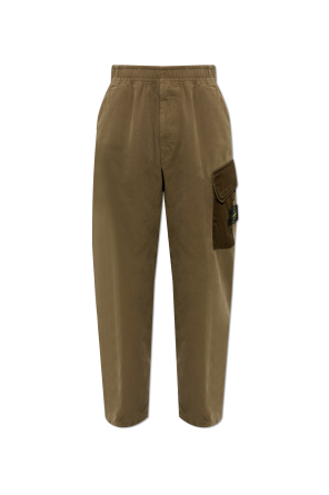 Pantalones de materiales combinados