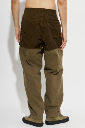 Stone Island Calças de materiais combinados