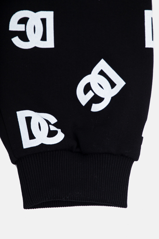 Dolce & Gabbana Small Devotion Handbag In Black Leather Sweatpants with logo print