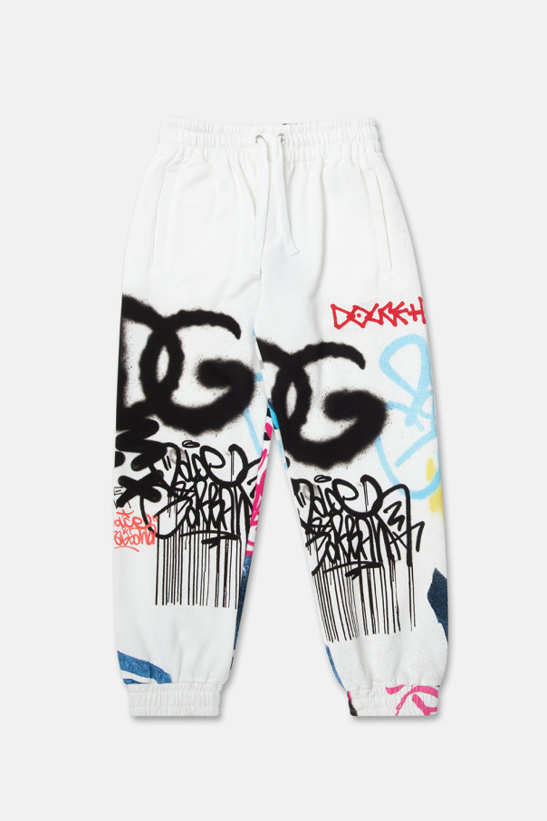 Dolce & Gabbana Kids logo-waistband floral print shorts Kids Patterned sweatpants