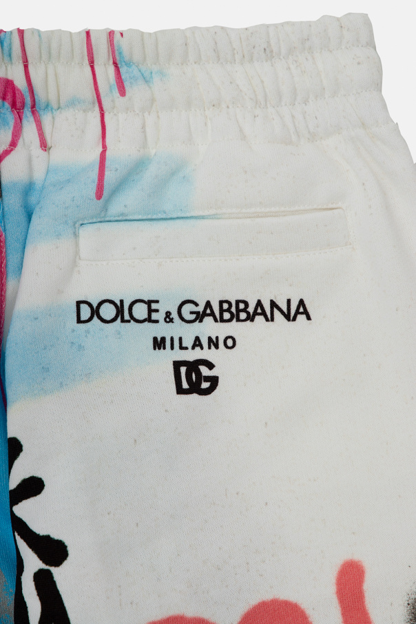Dolce & Gabbana Kids logo-waistband floral print shorts Kids Patterned sweatpants