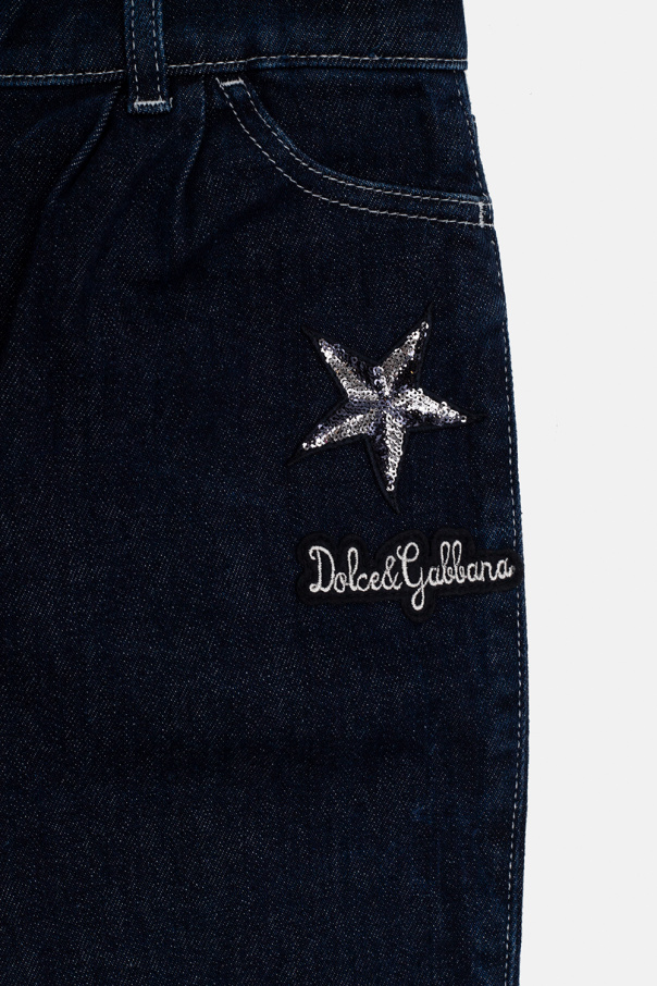 Dolce slippers & Gabbana Kids Jeans with patches
