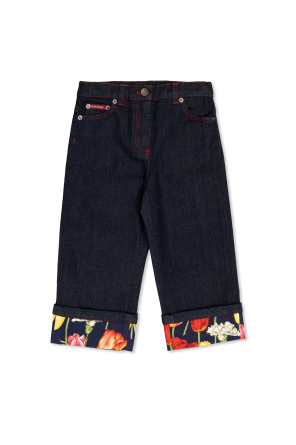 Jeans with floral motif od Dolce & Gabbana Kids