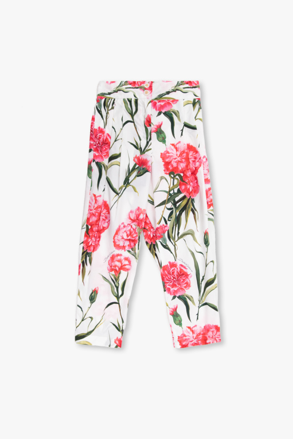 Dolce & Gabbana Kids Spodnie z motywem kwiatowym