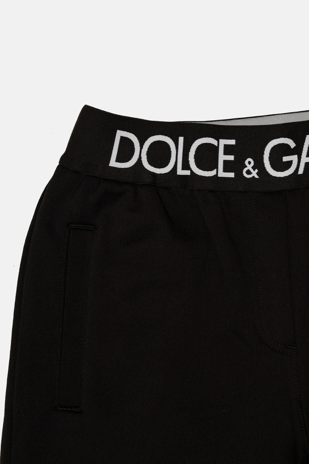 Dolce & Gabbana Badeanzug mit Logo Schwarz Sweatpants with logo
