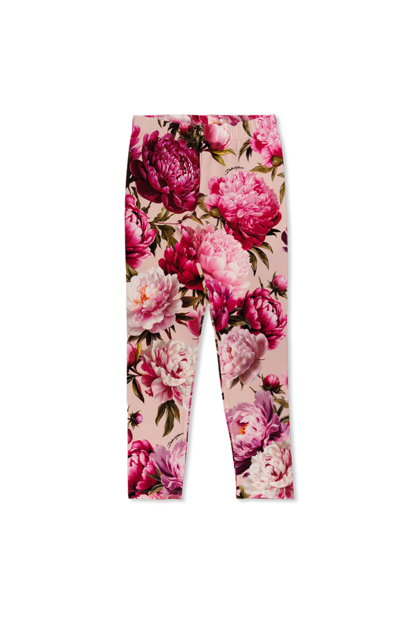Floral Pattern Leggings od Dolce & Gabbana Kids