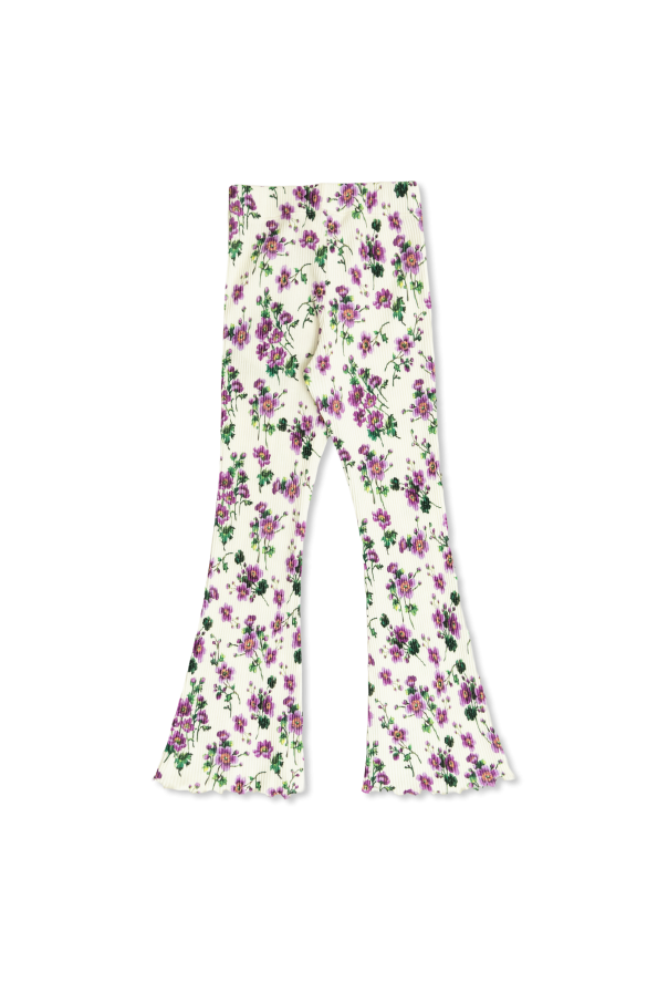 Dolce & Gabbana Kids Pinstriped trousers with floral motif