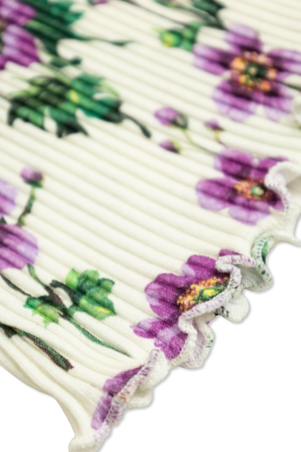 Dolce & Gabbana Kids Pinstriped trousers with floral motif