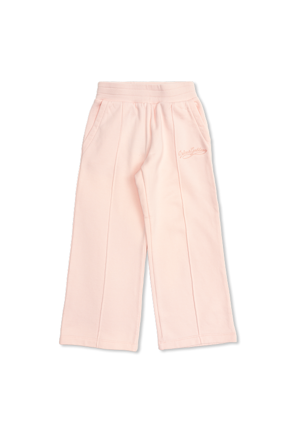 Cotton trousers with embroidered logo od Dolce & Gabbana Kids