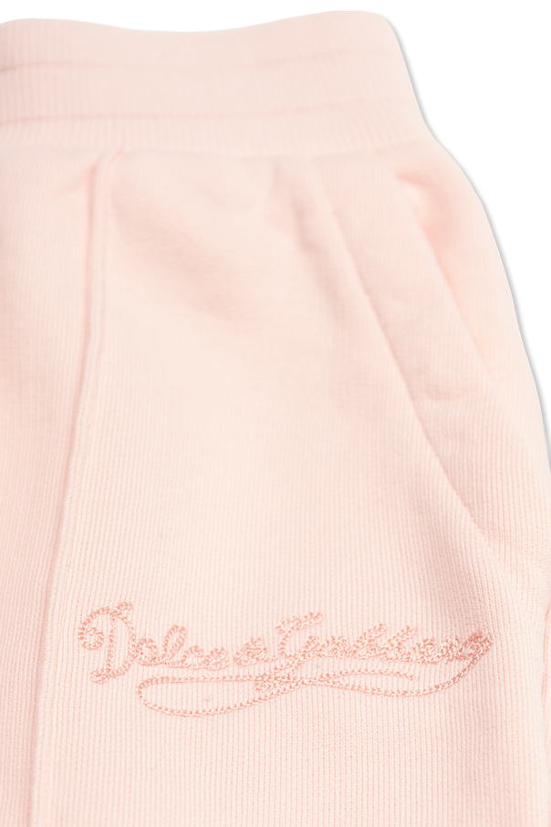 Dolce & Gabbana Kids Cotton pants with embroidered logo