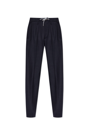 Wool pleated trousers