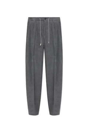 Wool pleated trousers