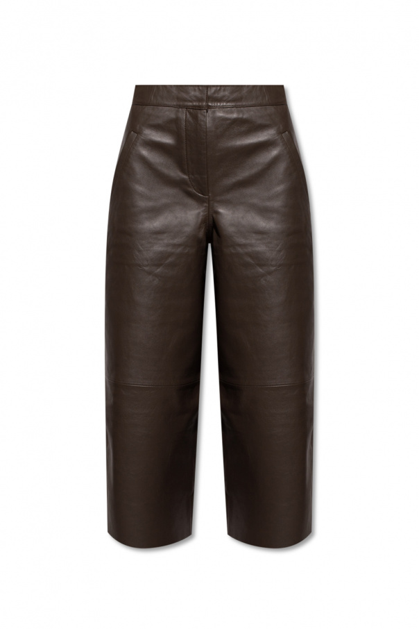 AllSaints ‘Leah’ leather Jeans-Shorts trousers