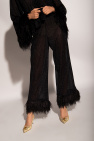 Oseree Feather-trim trousers