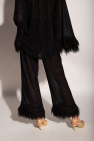 Oseree Feather-trim trousers