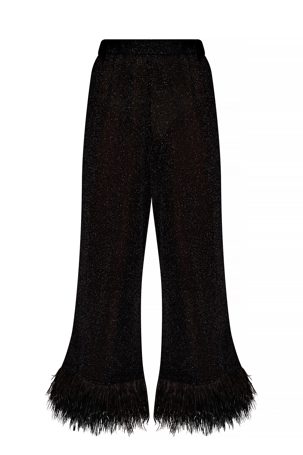 Oseree Feather-trim trousers