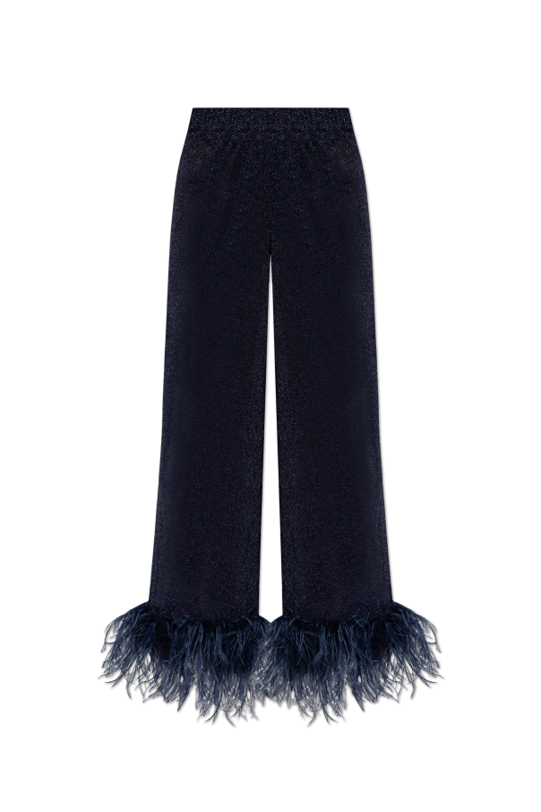 Oseree Trousers with ostrich feathers