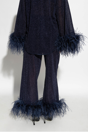 Oseree Trousers with ostrich feathers