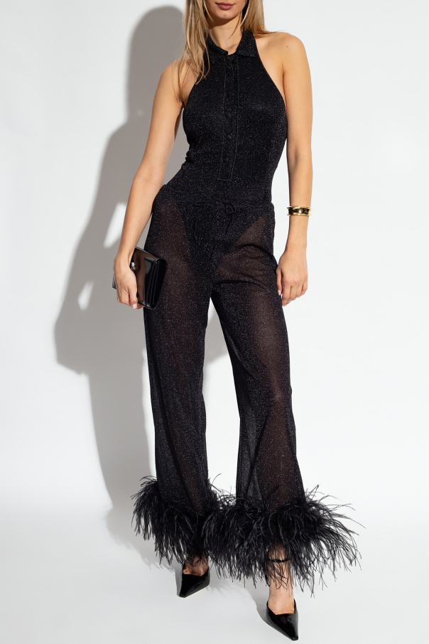Oseree Trousers with feathers
