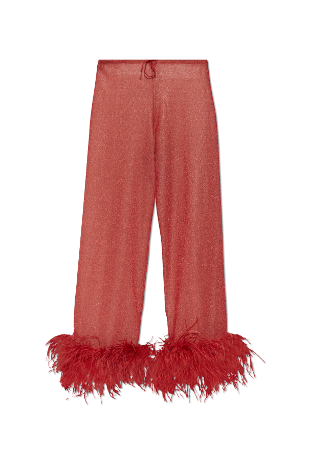 Feather-trimmed trousers od Oseree