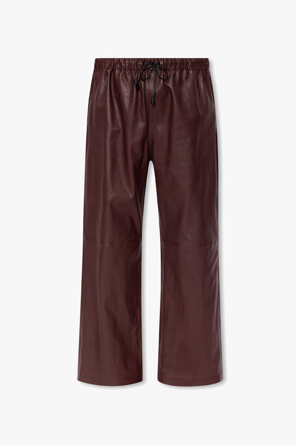 x Aries fleece shorts ‘Lutz’ leather Fray trousers
