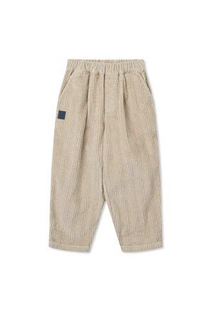 Corduroy trousers with logo patch