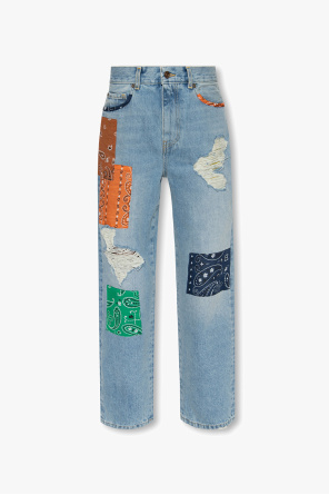 ‘california patchwork’ distressed jeans od Alanui