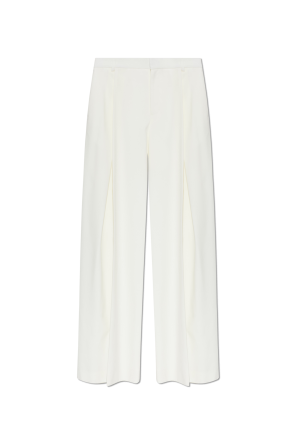 Wool trousers with pleats