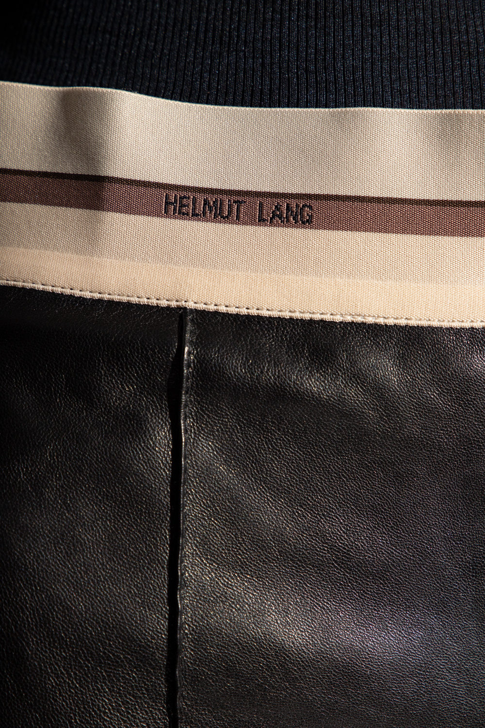 Helmut Lang Leather Blau trousers