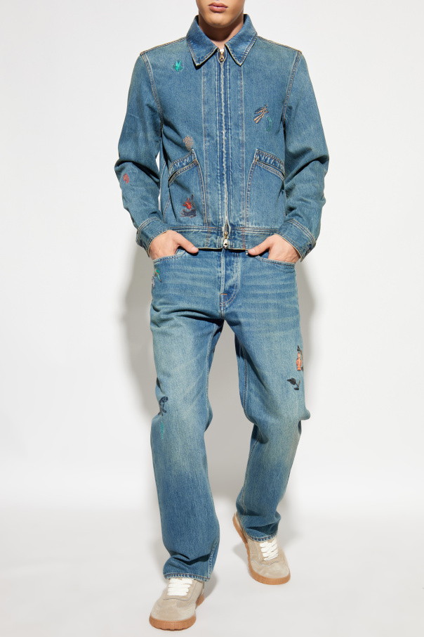 Paul Smith Jeansy o prostym kroju z naszywkami