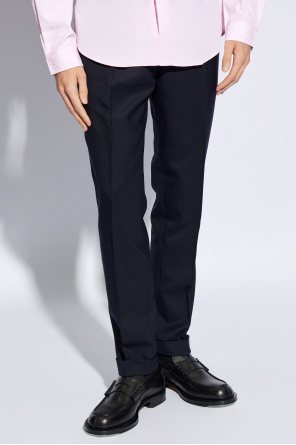 Paul Smith Wool pleat-front gathered-detail trousers